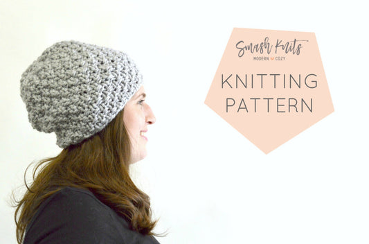Instant Download Knitting Pattern - Womens Hat Pattern - Knit Slouch Hat Pattern - Slouch Hat Pattern  Unisex Hat Pattern Knit Hat Pattern
