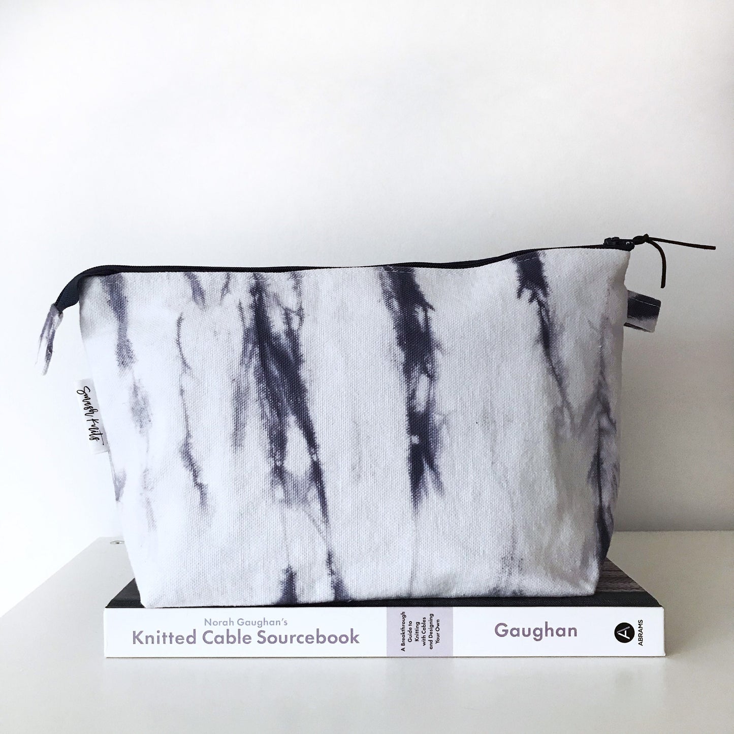 Canvas Cotton Knitting Project Bag, Boxy Medium Sized Travel Cosmetics and Accessories Case