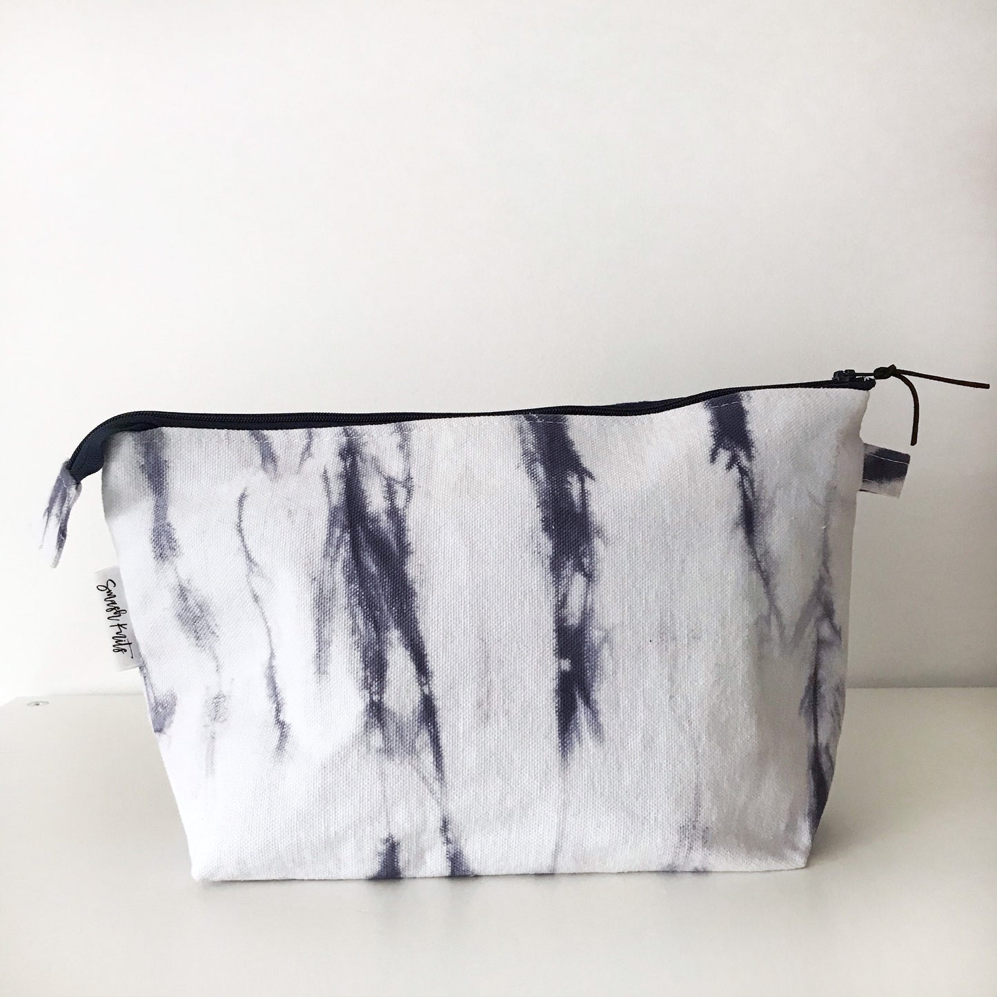 Canvas Cotton Knitting Project Bag, Boxy Medium Sized Travel Cosmetics and Accessories Case