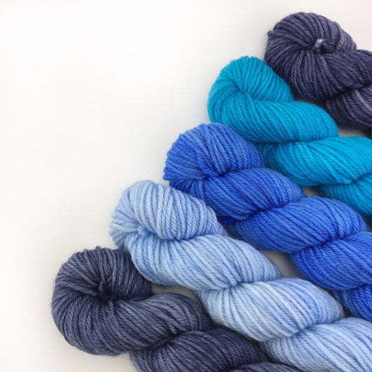 Blue Navy Aqua Mini Skein Set