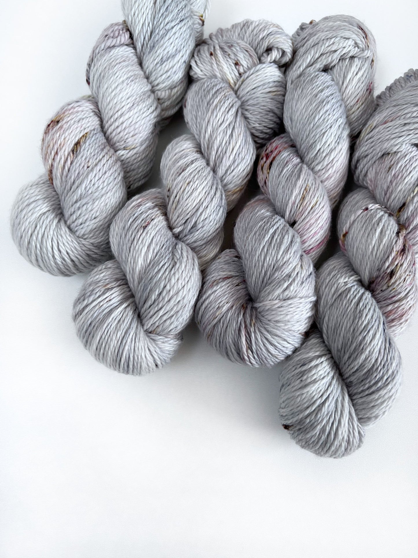 LAND OF THE SILVER BIRCH - Grey Brown Red Blue Speckled Neutral Worsted