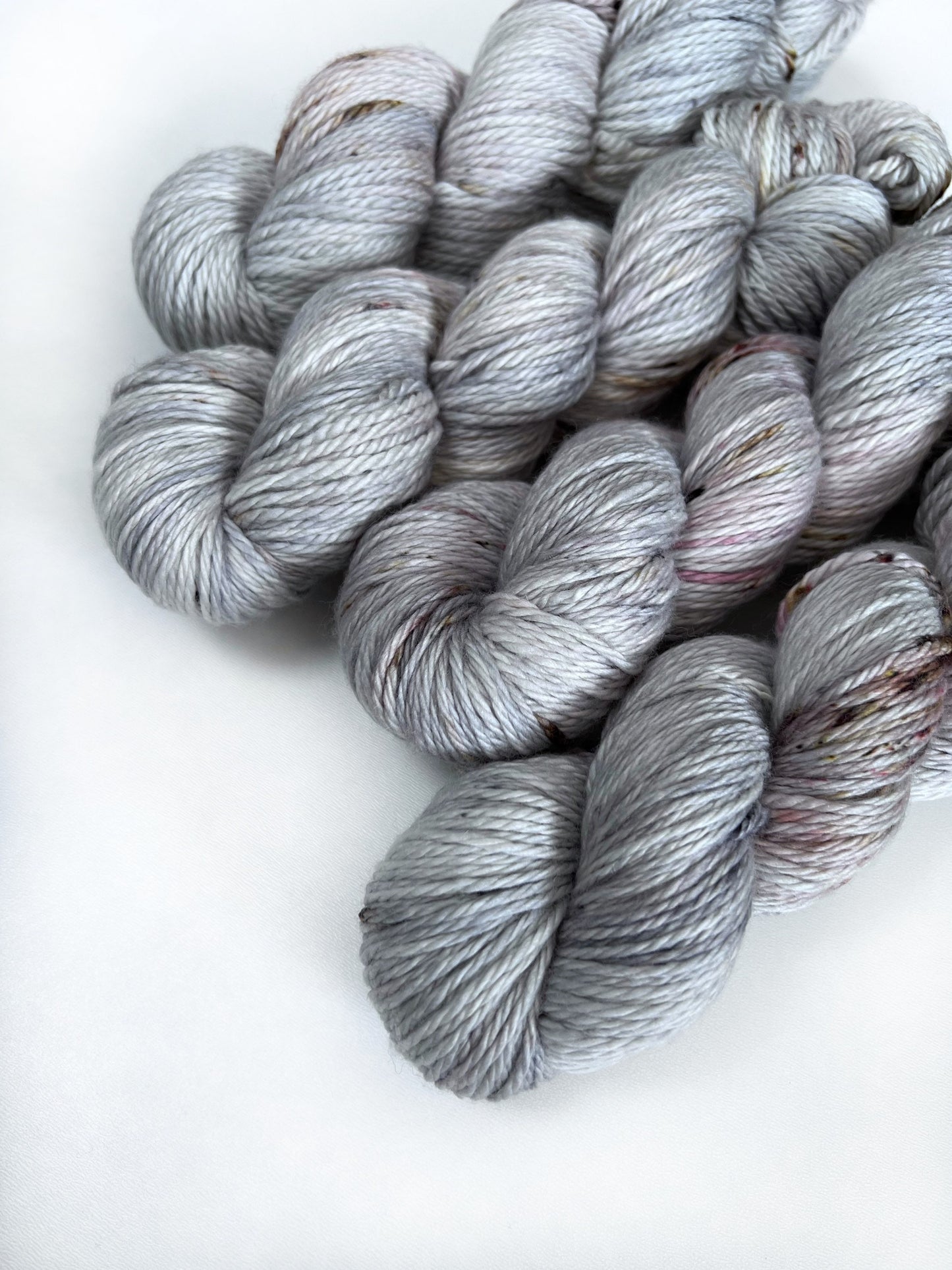 LAND OF THE SILVER BIRCH - Grey Brown Red Blue Speckled Neutral Worsted