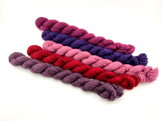 Bad Valentine Mini Skein Set PINKS PURPLE RED