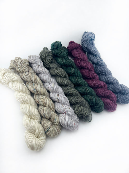 Mini Skein Yarn Set - Earth Tones Mountain Musings Pattern