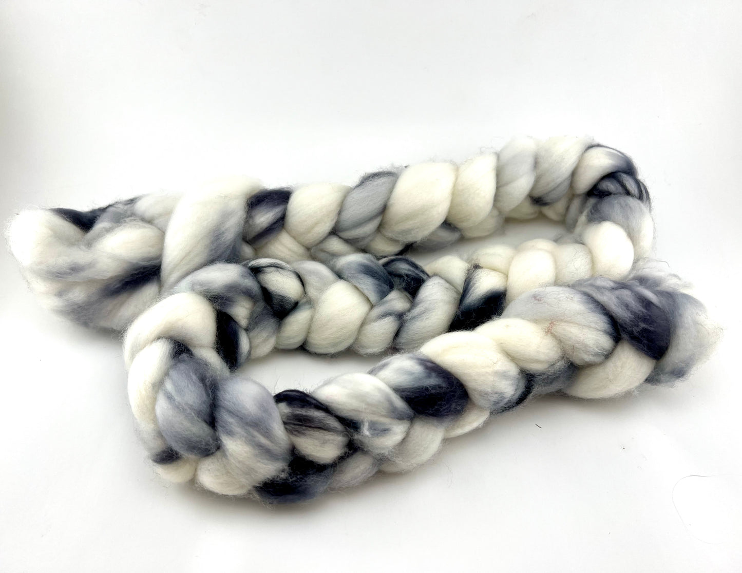 DALMATIAN B&W Hand Dyed Spinning Fibre Black and White Merino Superwash
