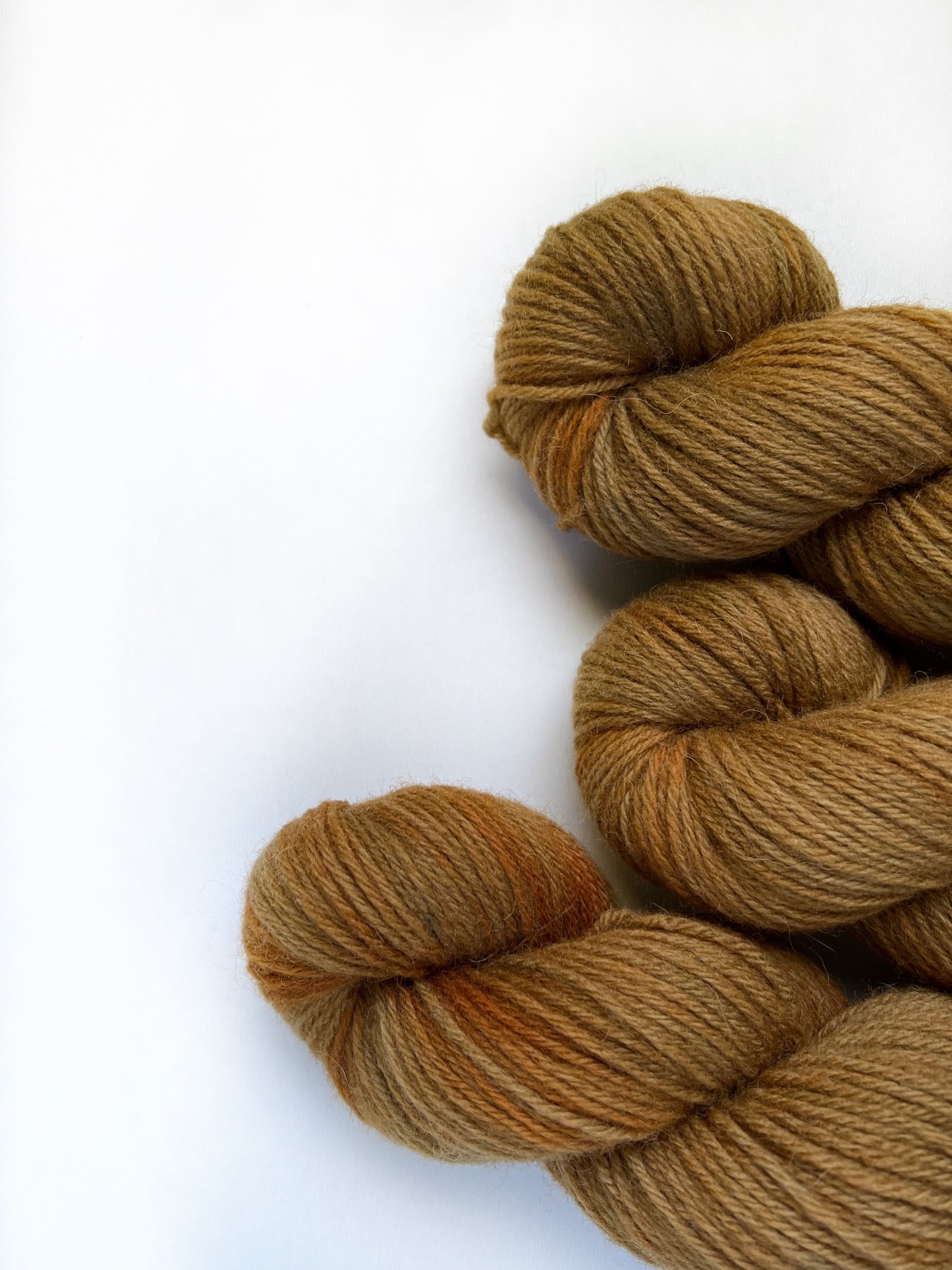 OOAK - Yellow Brown Beige Neutral Tonal Non Superwash Wool Worsted