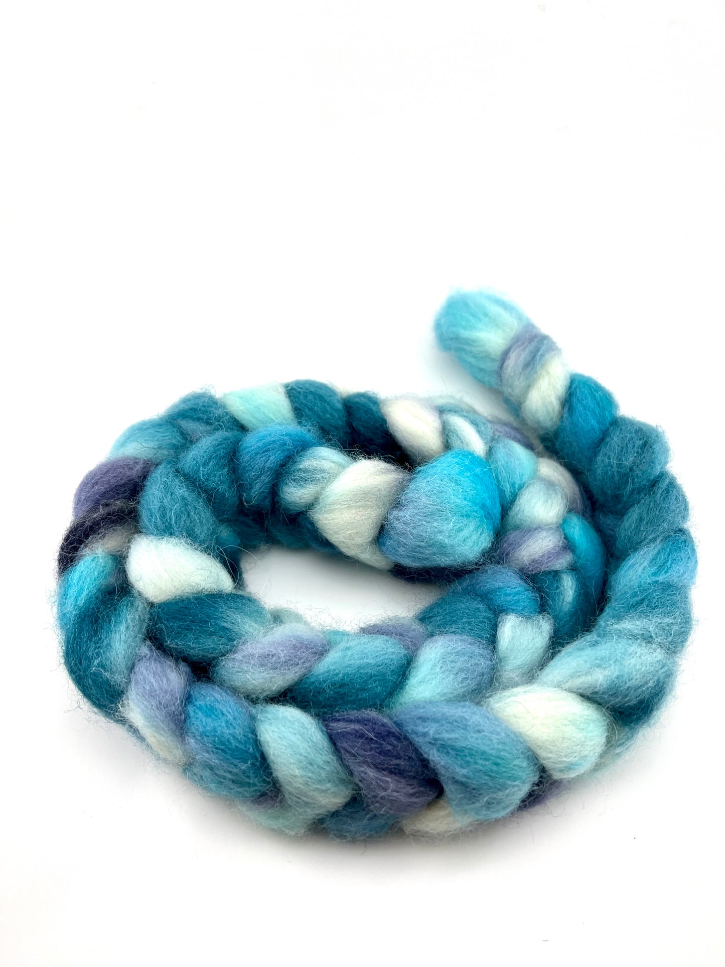 BLUE TEAL Hand Dyed Spinning Fibre Norwegian Top Non Superwash