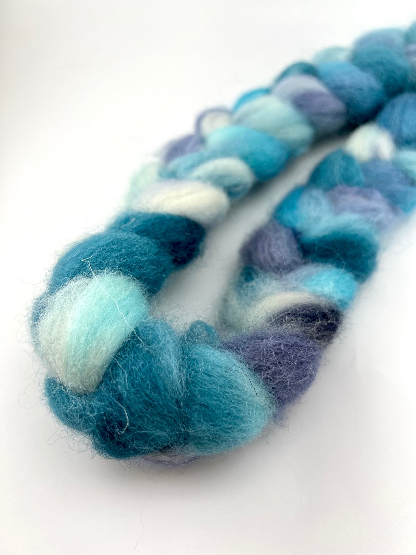 BLUE TEAL Hand Dyed Spinning Fibre Norwegian Top Non Superwash
