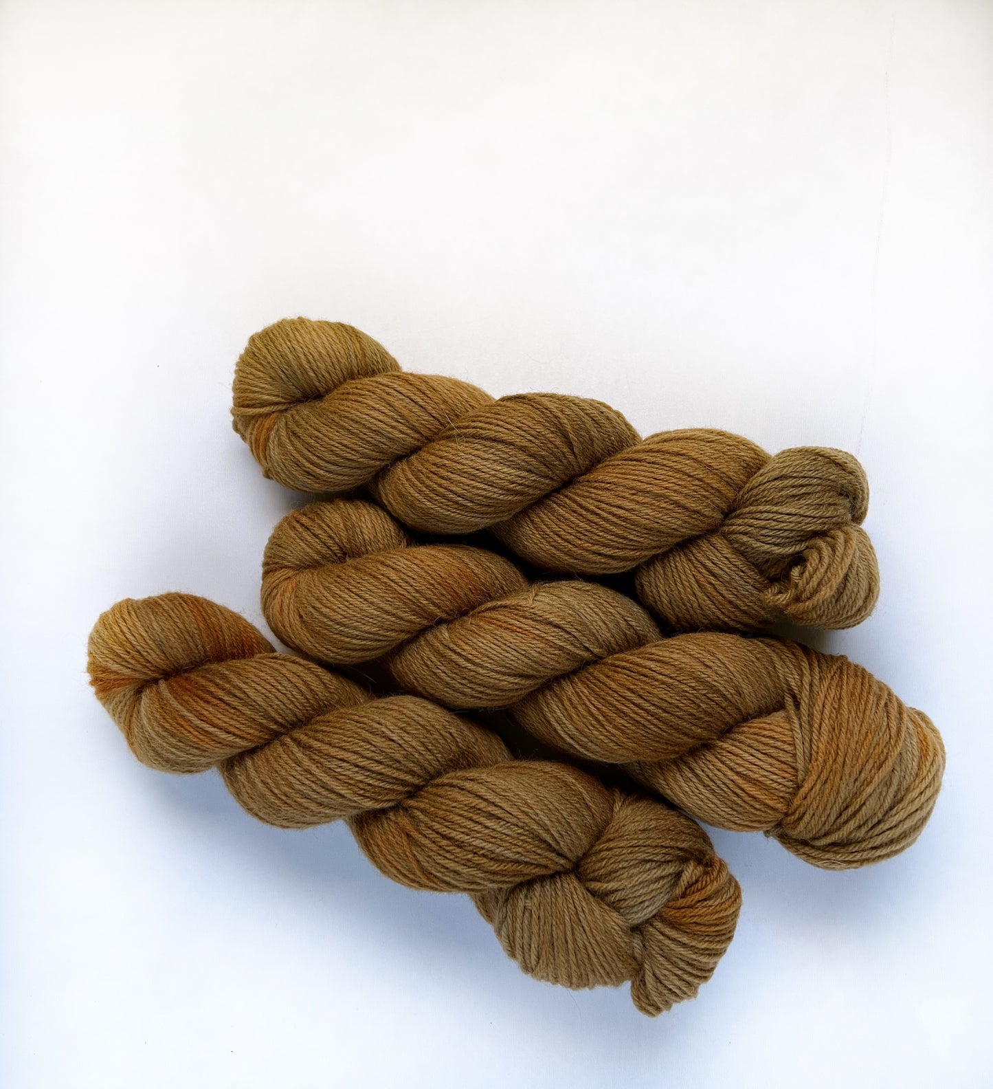 OOAK - Yellow Brown Beige Neutral Tonal Non Superwash Wool Worsted