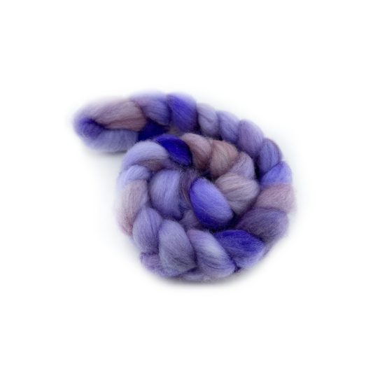 SNACK SIZE PURPLE Hand Dyed Spinning Fibre Purples Polwarth Top Non Superwash