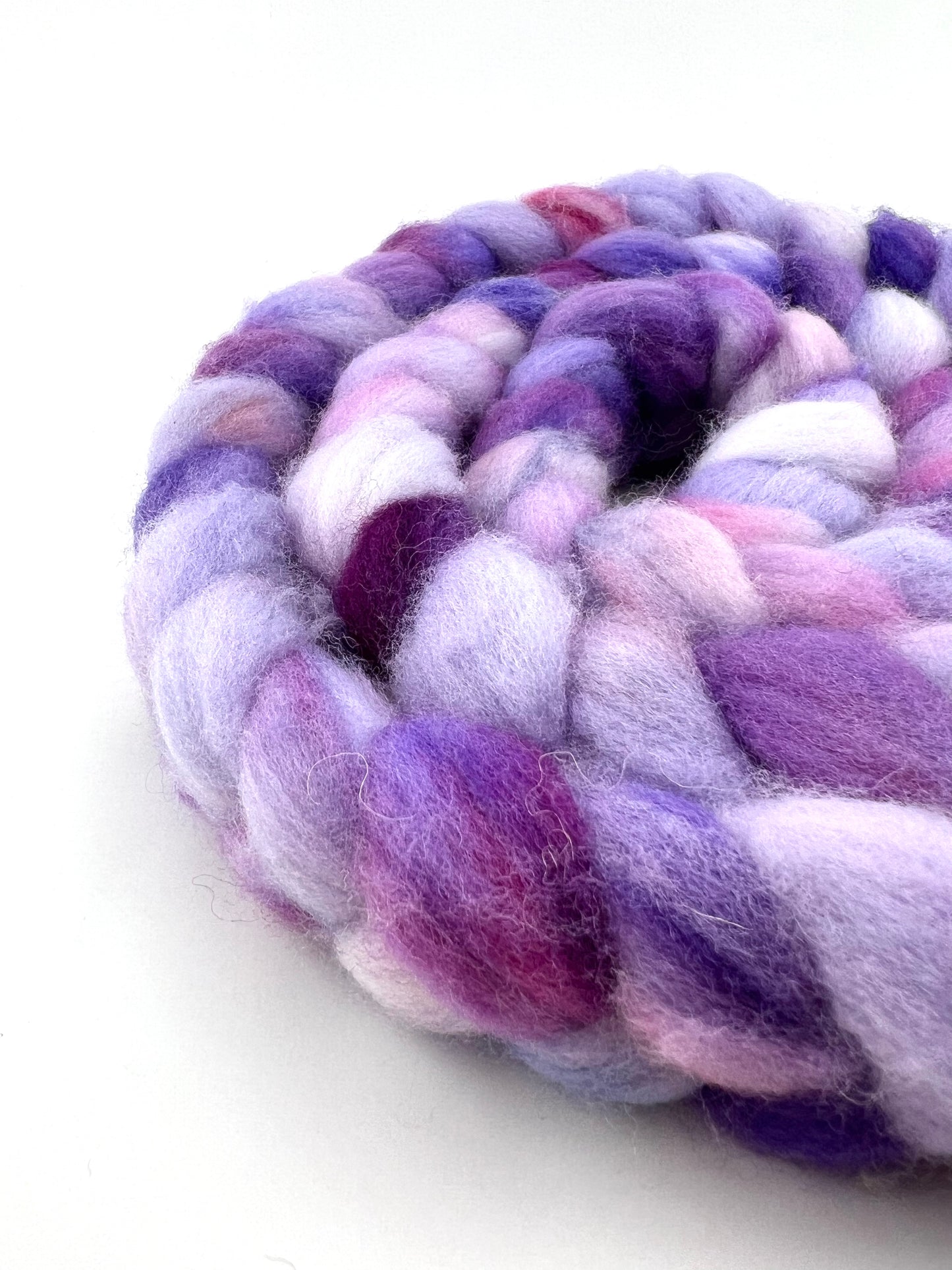 PURPLE PEOPLE EATER Hand Dyed Spinning Fibre Purples Polwarth Top Non Superwash