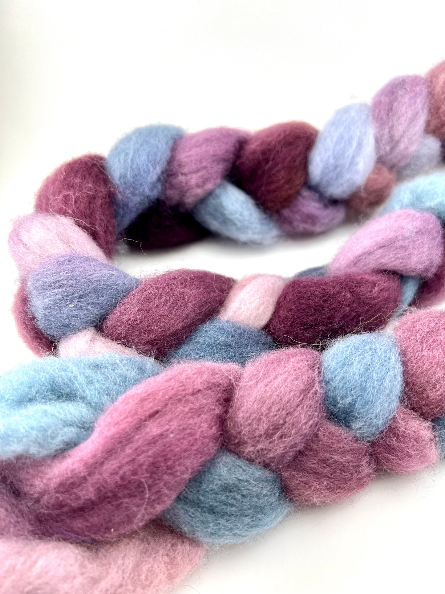 PURPLES BLUES MAUVES Hand Dyed Spinning Fibre Purple Blue Corriedale Top Non Superwash
