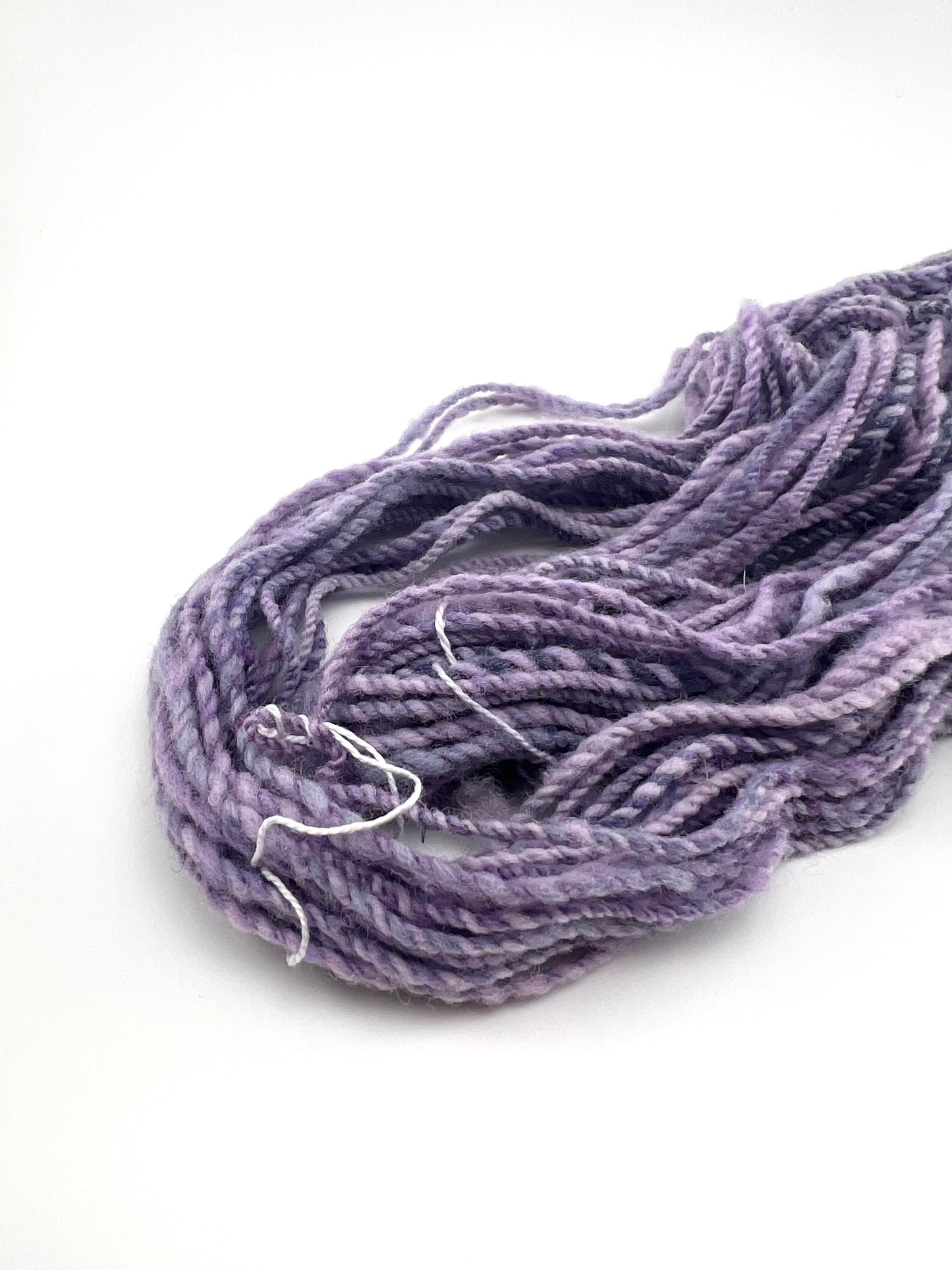 Hand Spun Mini Skein Hand Dyed Fibre Purples Artsy Yarn Alberta Targhee Made in Canada