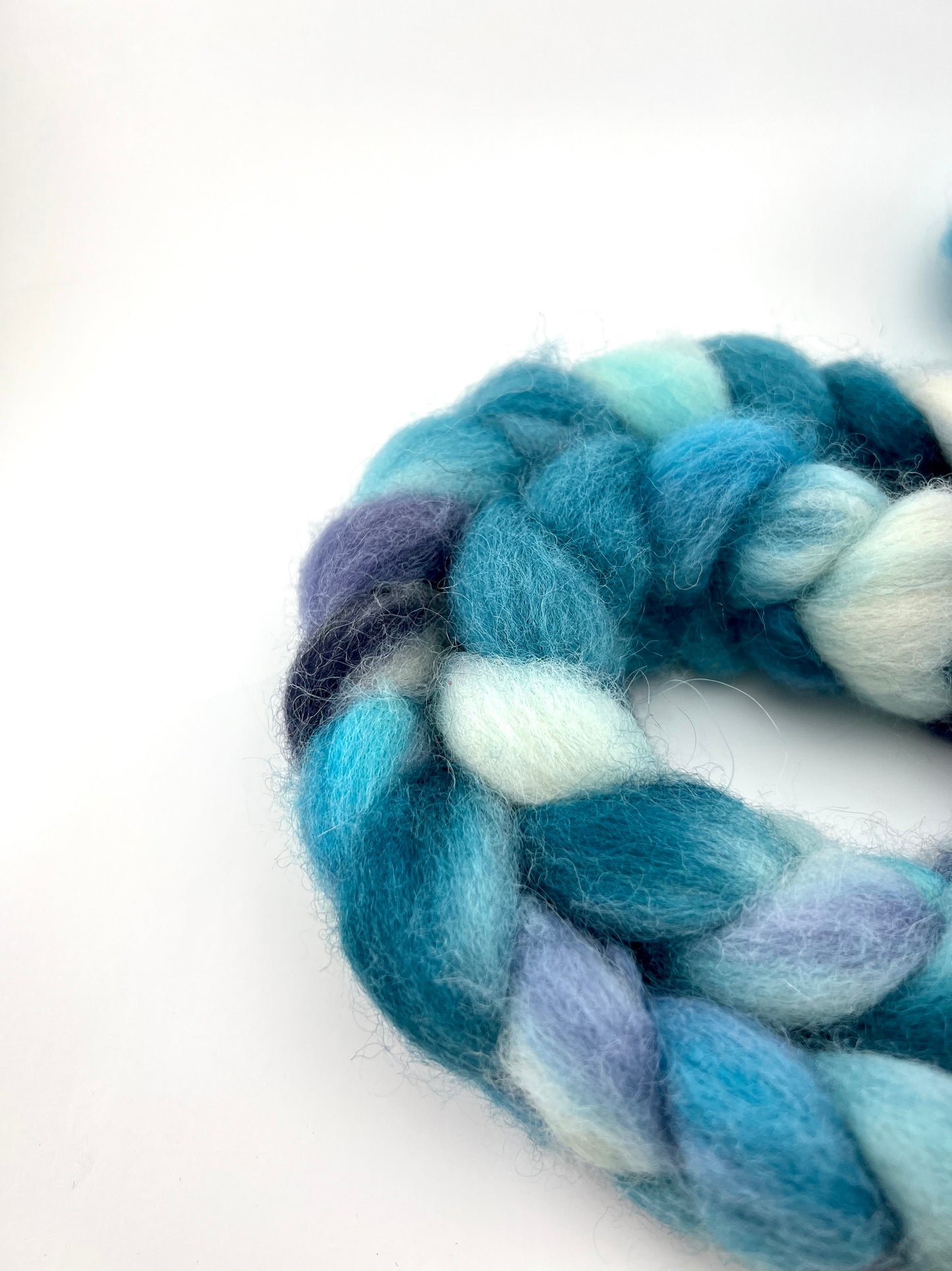 BLUE TEAL Hand Dyed Spinning Fibre Norwegian Top Non Superwash