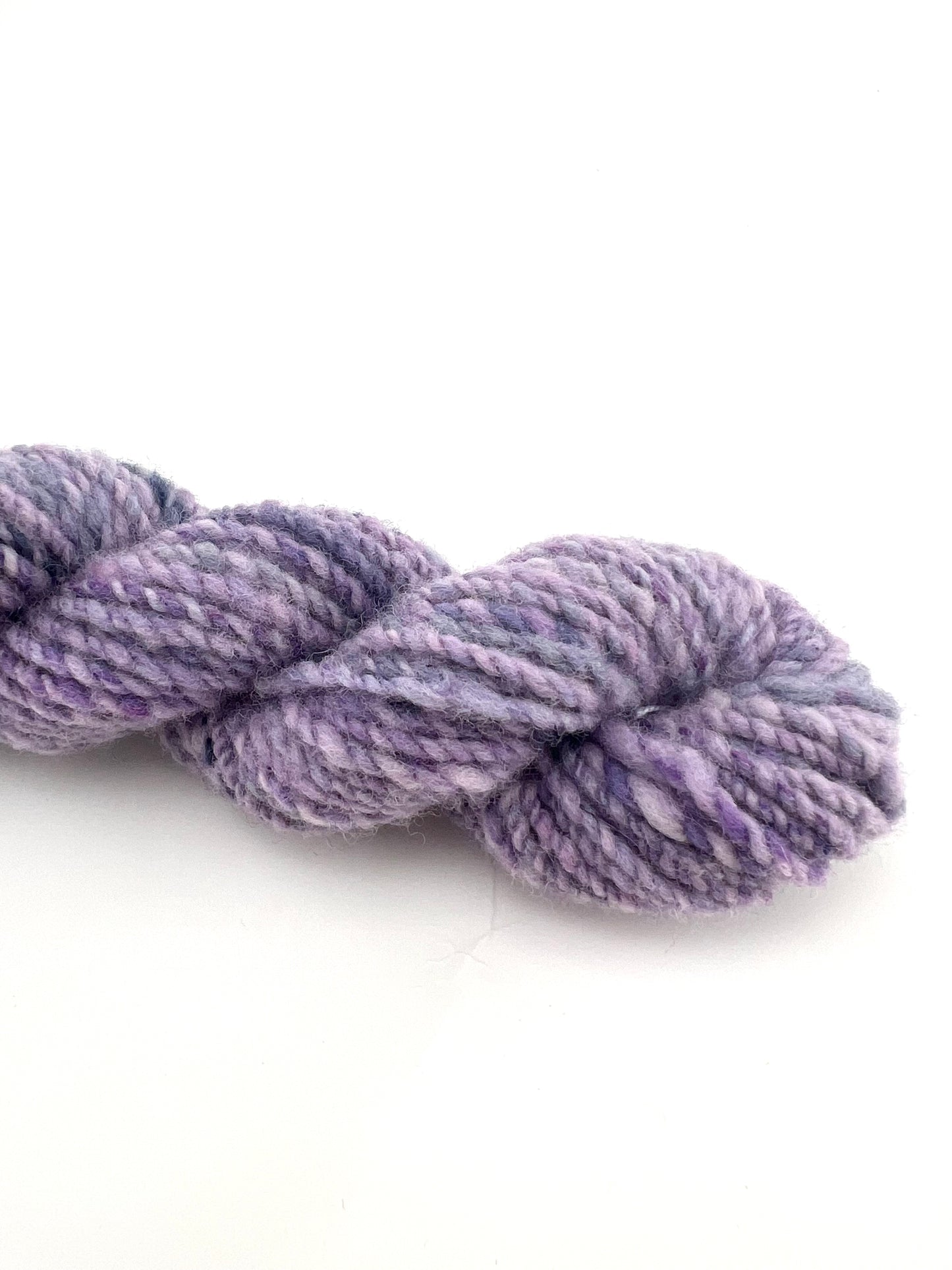 Hand Spun Mini Skein Hand Dyed Fibre Purples Artsy Yarn Alberta Targhee Made in Canada