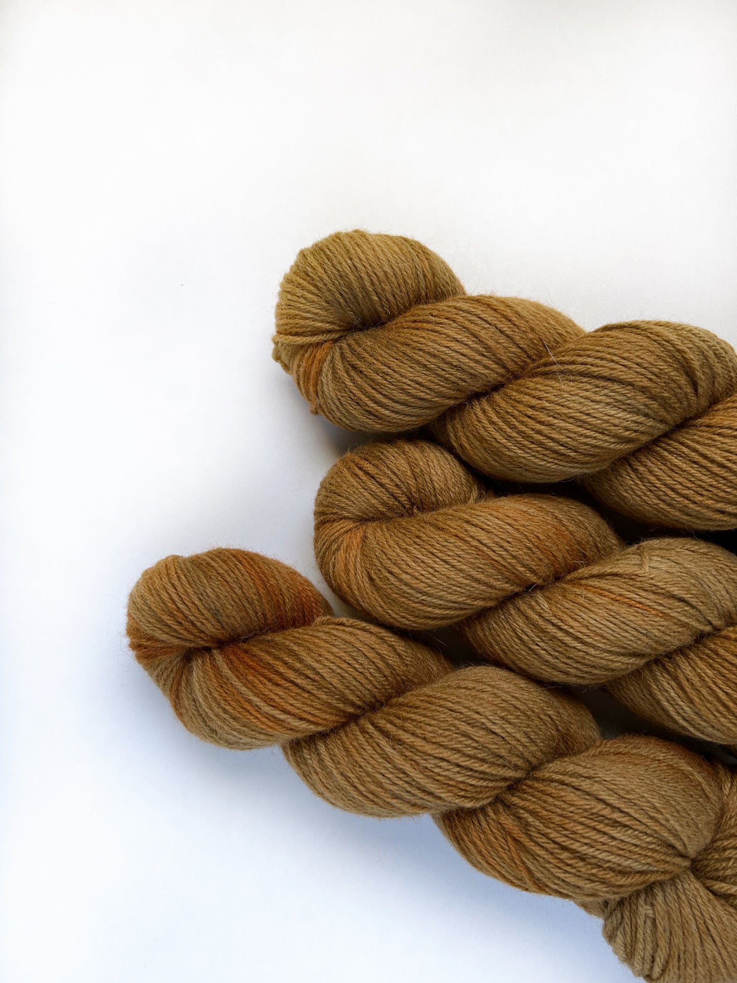 OOAK - Yellow Brown Beige Neutral Tonal Non Superwash Wool Worsted