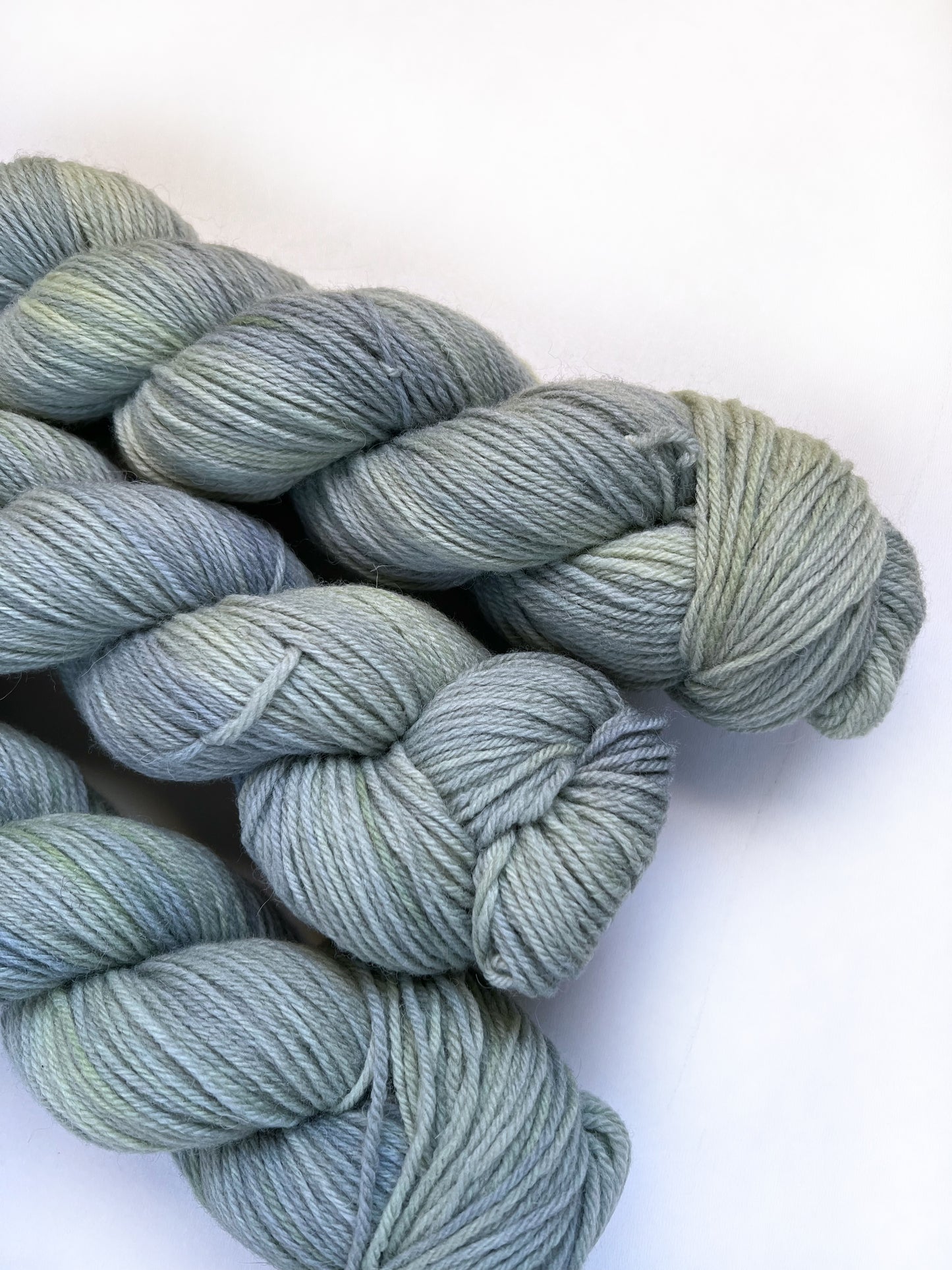 MEADOW - Green Cream Tonal Non Superwash Wool Worsted